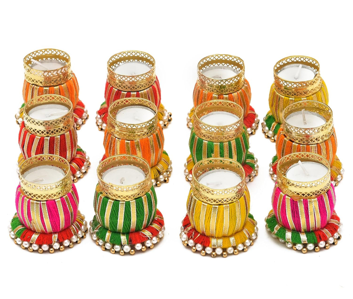 Designer Damru Tealight Diwali Diya for Home Decoration (Set of 4,6 & 12)