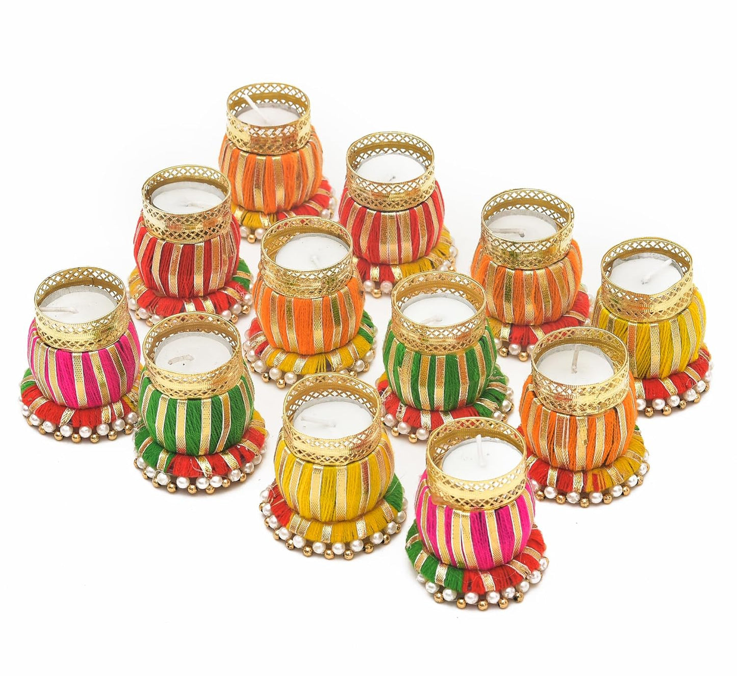 Designer Damru Tealight Diwali Diya for Home Decoration (Set of 4,6 & 12)