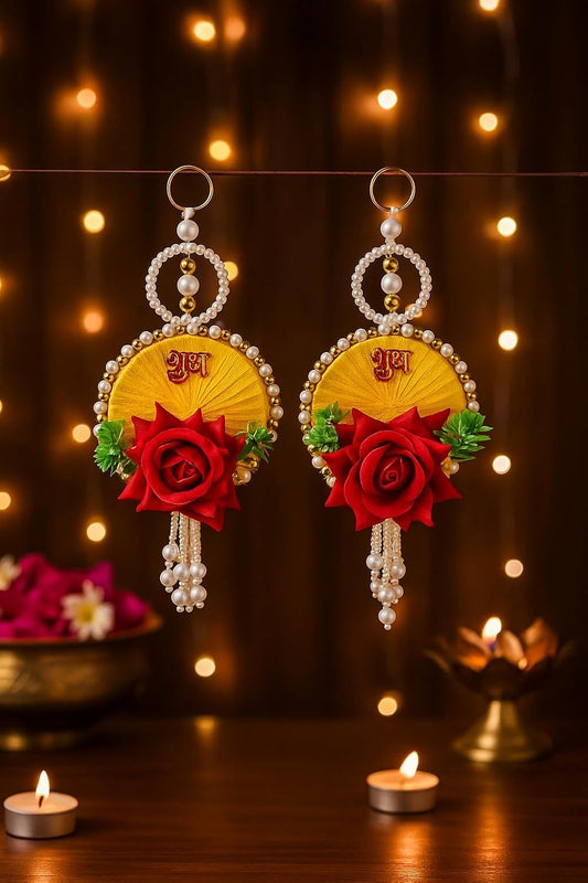 Webelkart Premium Shubh Labh Wall Hanging for Diwali Decorations,Set of 2 Wall Hanging for Pooja Decoration| |Temple Decor