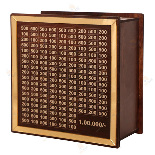 Gogdani Wooden Money/Piggy Bank, Money Box, Coin Box with Carved Design for Kids/Children, Savings Challenge Box, Cashbox,Cash Vault Savings Box,Wooden Coin Piggy Bank,Money Save Box SmashMoney Saver