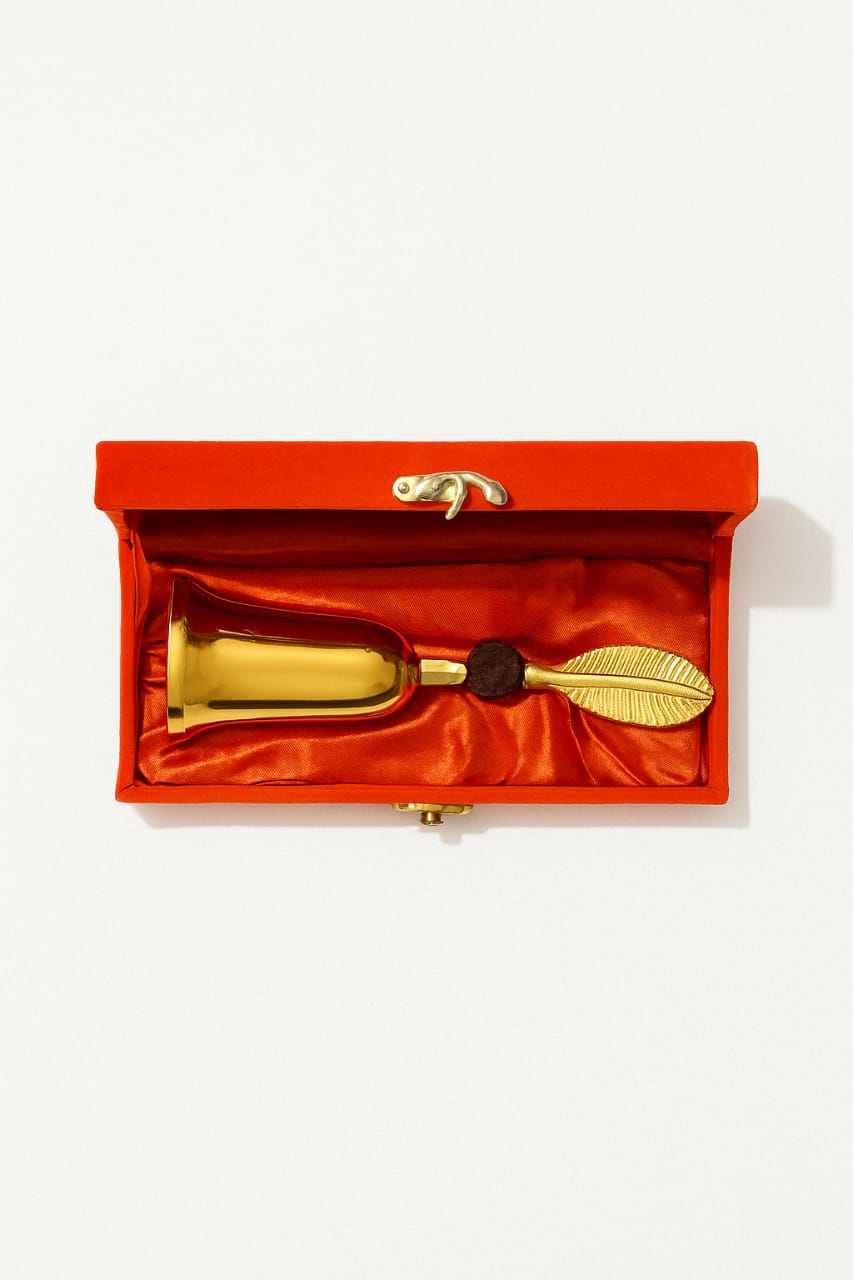 Rudraksh Bell for Home Pooja Mandir Temple, Gold  50% off